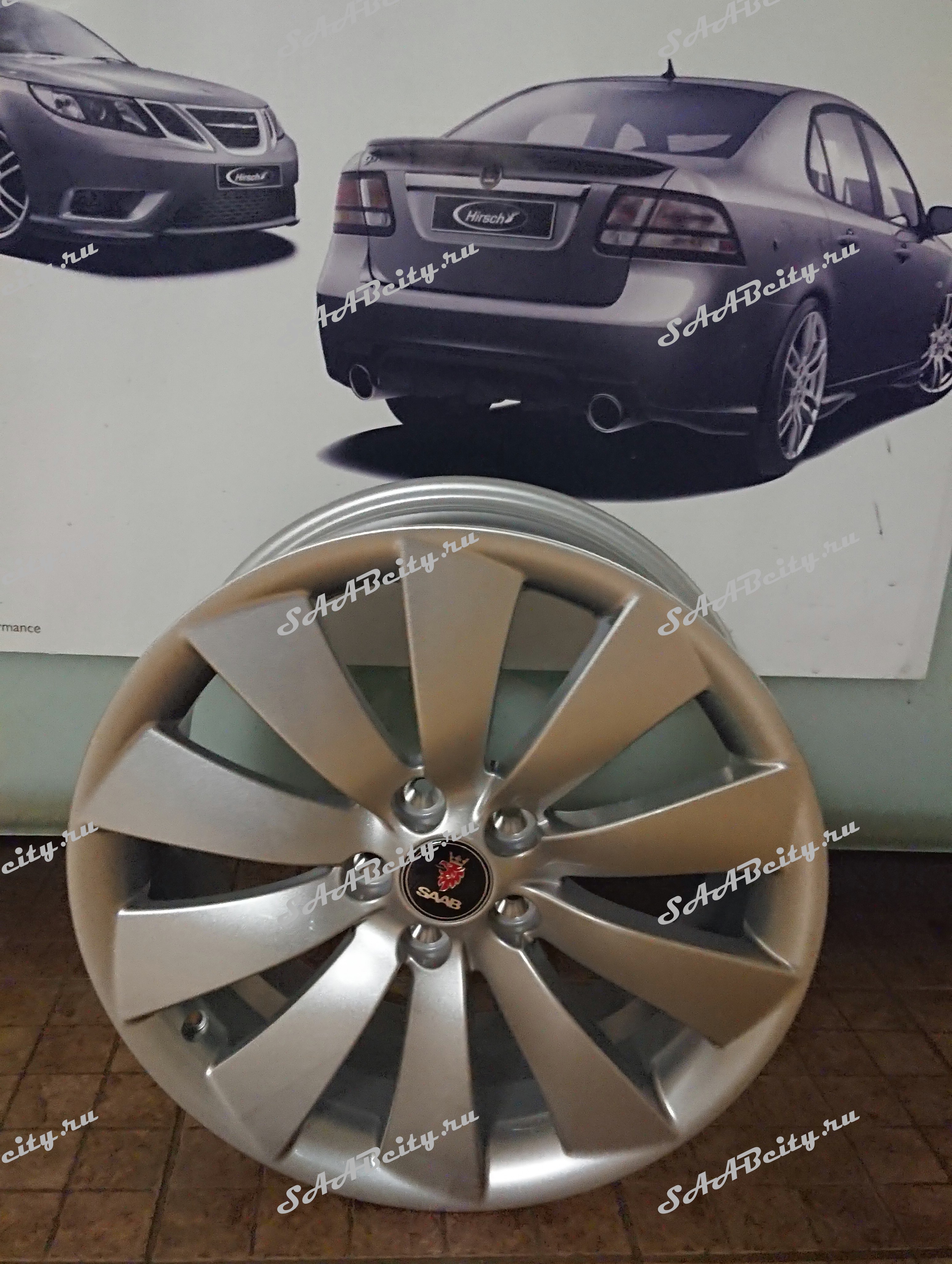 Диск литой "Лопасти турбины"  7,5 x 18"  5х110  SAAB 9-3 SS  (ALU 90) *ПРОДАЖА ТОЛЬКО ПО 4 ШТУКИ  ** эмблемы на центр диска 12775052 приобретаются отдельно